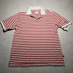 Callaway Golf Polo Shirt Mens Medium Striped Short Sleeve Cotton Logo Sport